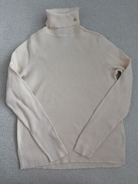 Ralph Lauren 100% Cotton Turtleneck Sweater Cream Size Medium
